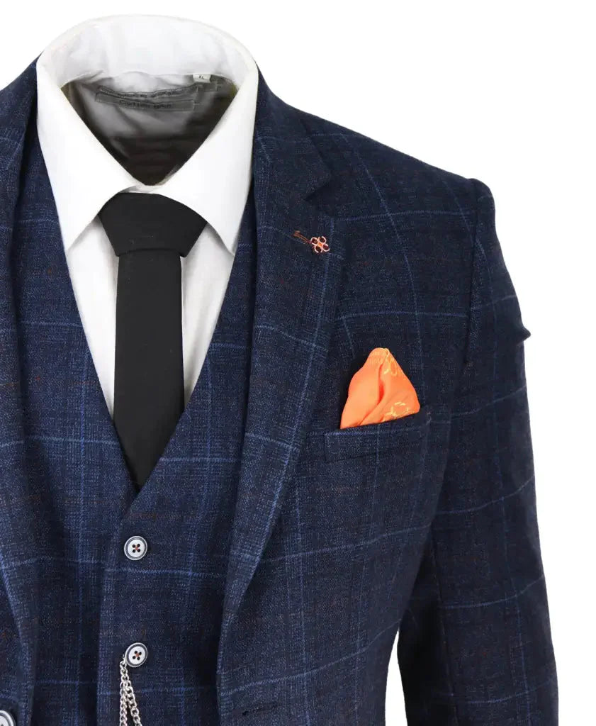 Three-Piece Tweed Suit Cody Blue