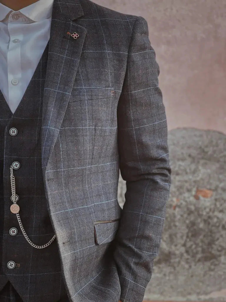 Three-Piece Tweed Suit Cody Blue