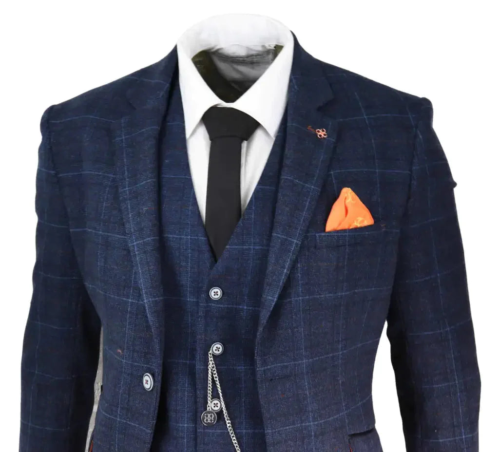 Three-Piece Tweed Suit Cody Blue