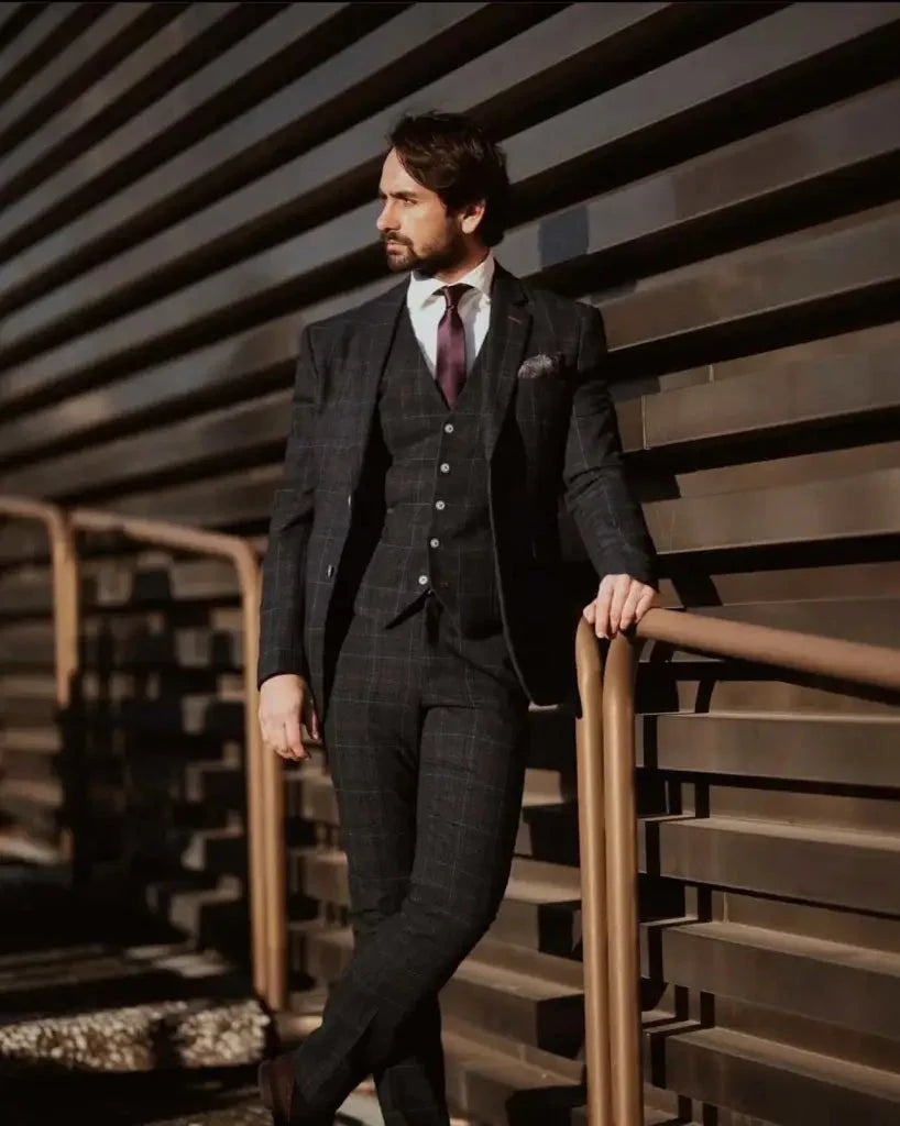 Three-Piece Tweed Suit Cody Blue