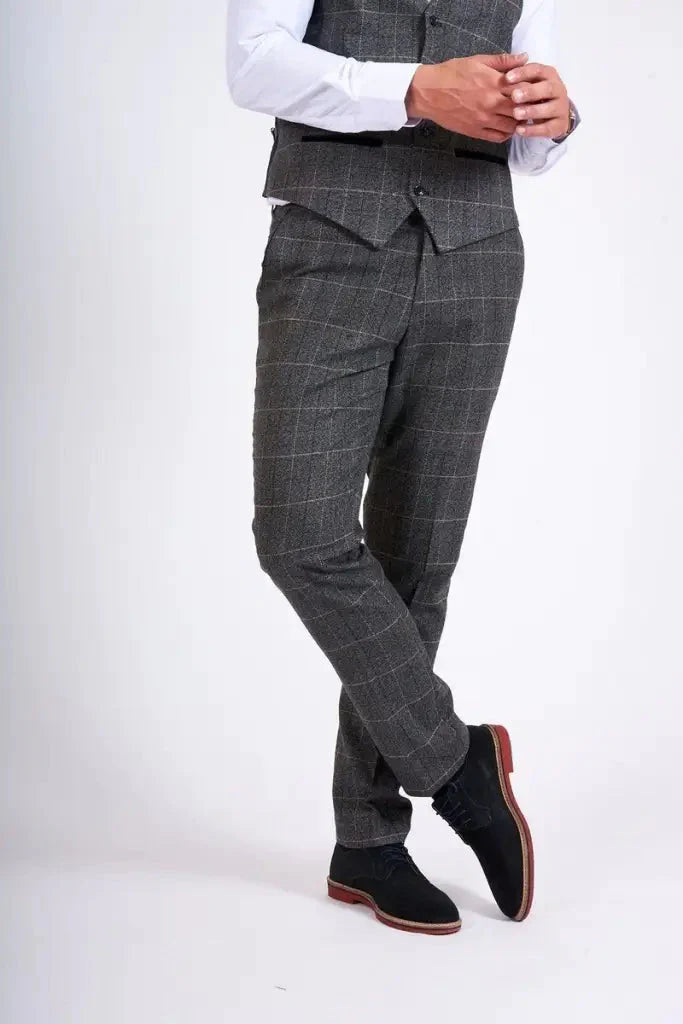 Checkered Three-Piece Suit - Marc Darcy Scott Grey