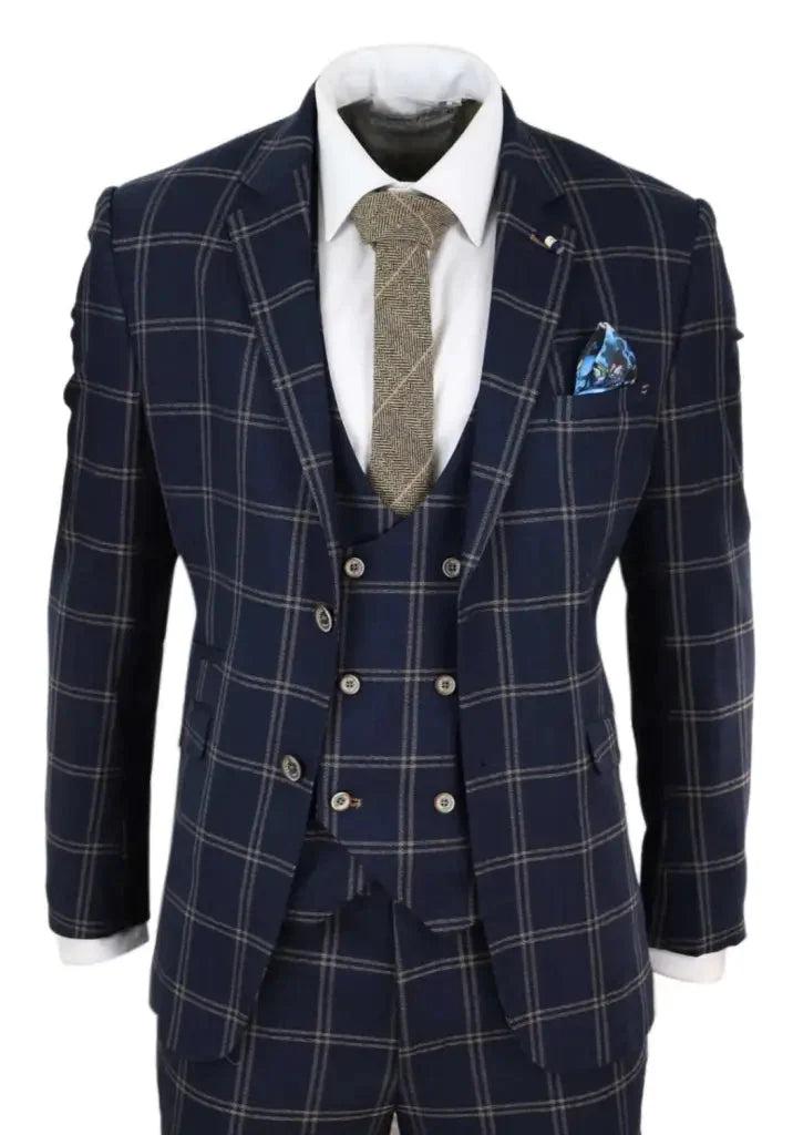 Hardy Navy Suit, 3-Piece Slim Fit Suit