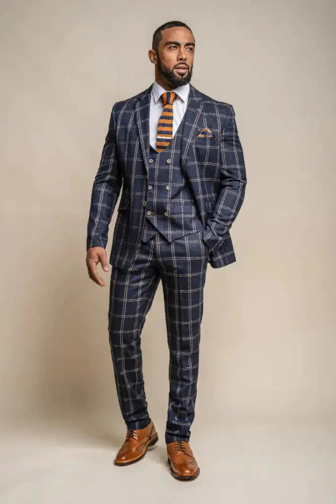 Hardy Navy Suit, 3-Piece Slim Fit Suit