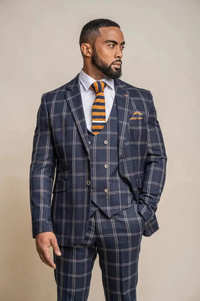 Hardy Navy Suit, 3-Piece Slim Fit Suit