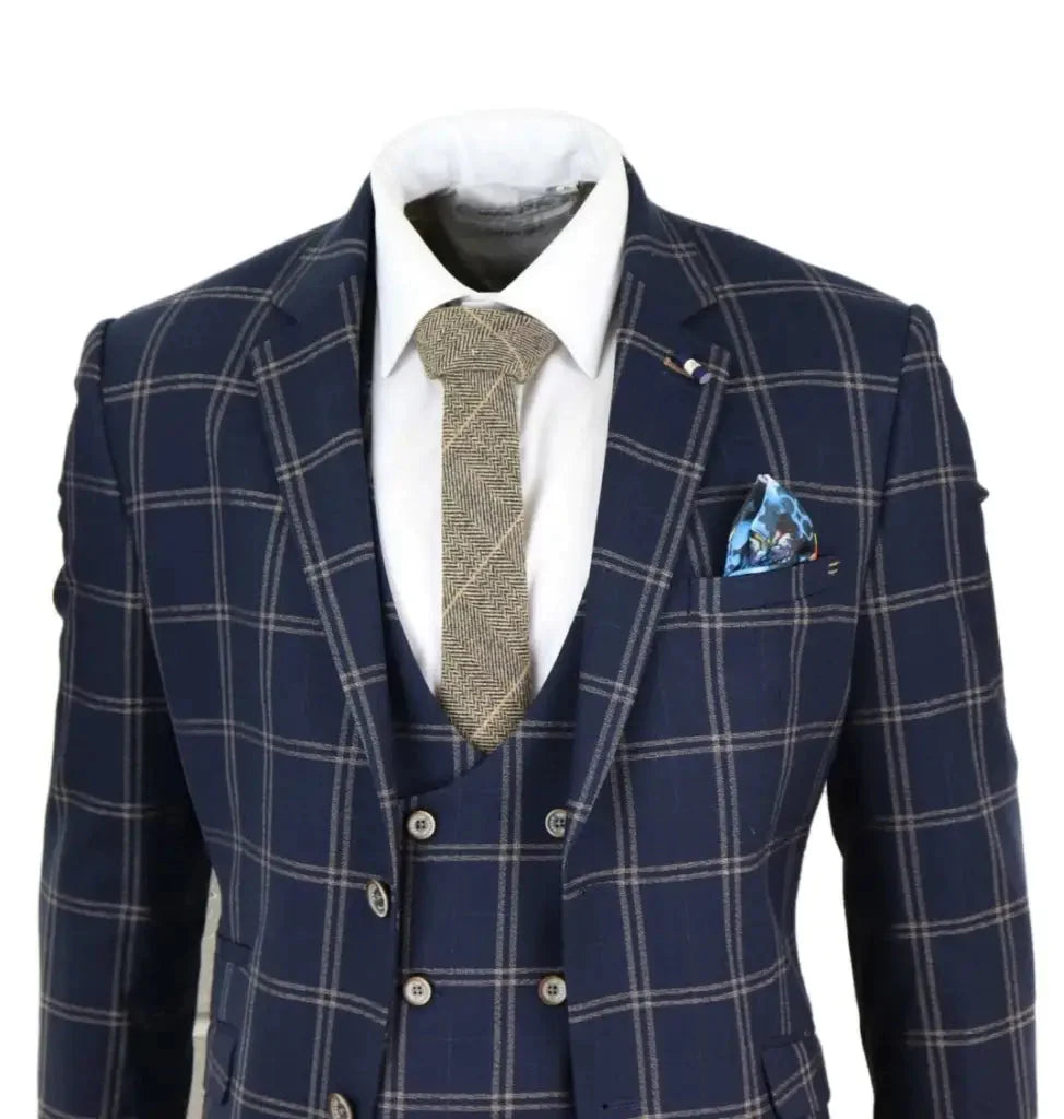 Hardy Navy Suit, 3-Piece Slim Fit Suit