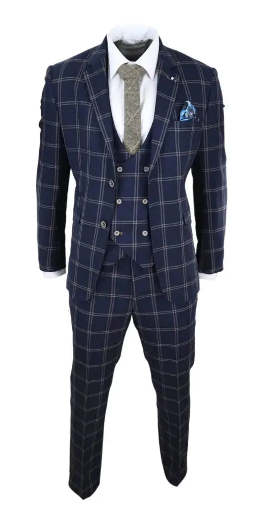 Hardy Navy Suit, 3-Piece Slim Fit Suit