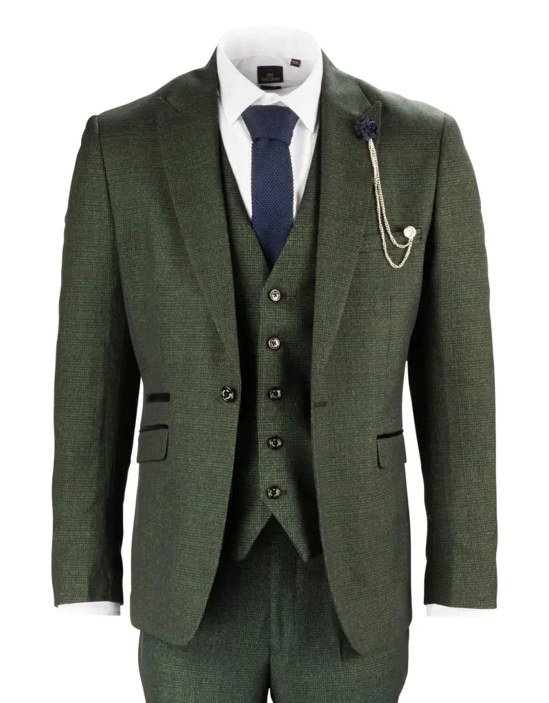 Men's Suit Olive Green - Cavani Caridi