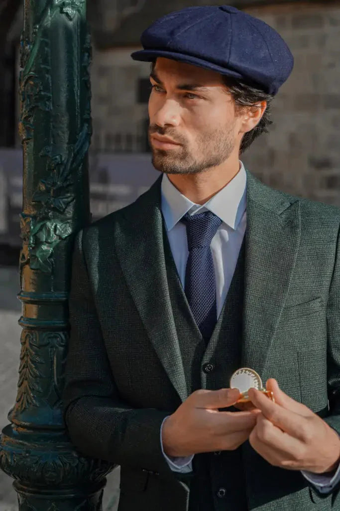 Men's Suit Olive Green - Cavani Caridi