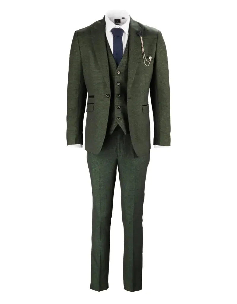 Men's Suit Olive Green - Cavani Caridi