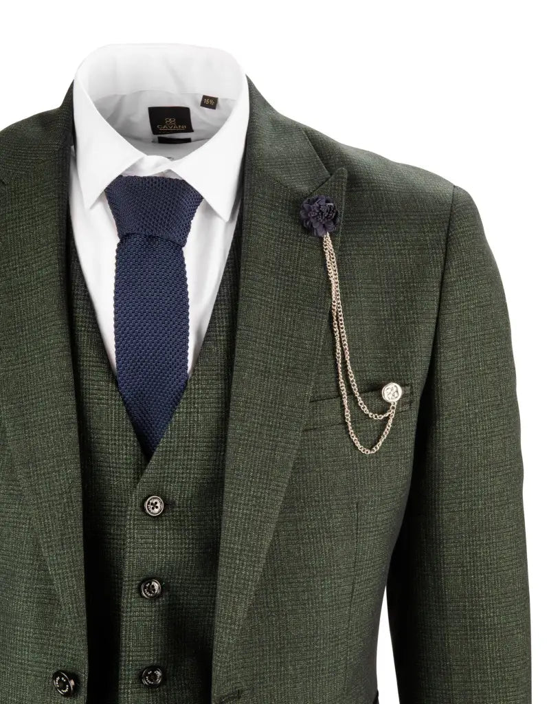 Men's Suit Olive Green - Cavani Caridi