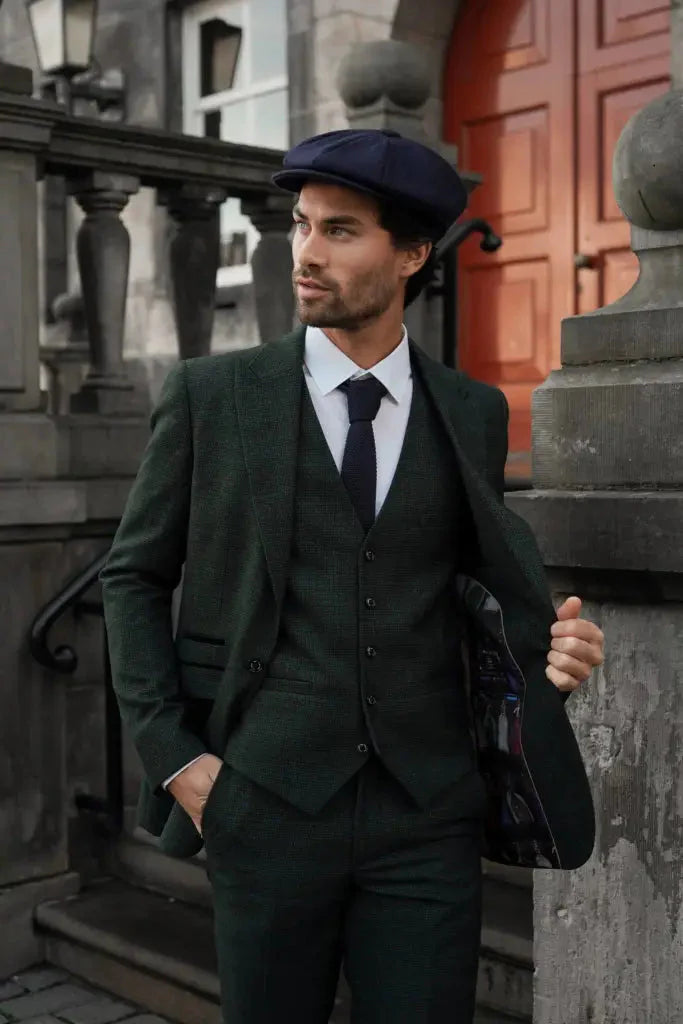 Men's Suit Olive Green - Cavani Caridi