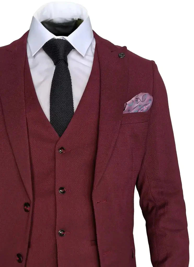 Men's Suit MAX Wine Red 3-Piece