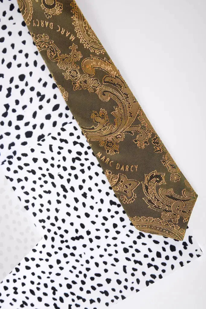 Child Tie Tan Gold Paisley - child tie