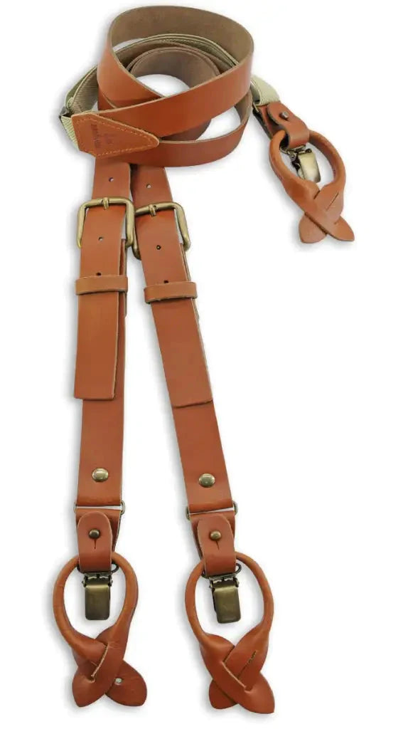 Classic Leather Suspenders Cognac - Suspenders