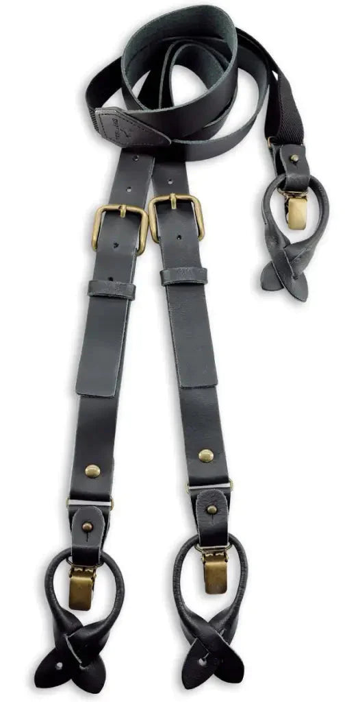 Classic Leather Suspenders Black - Suspenders