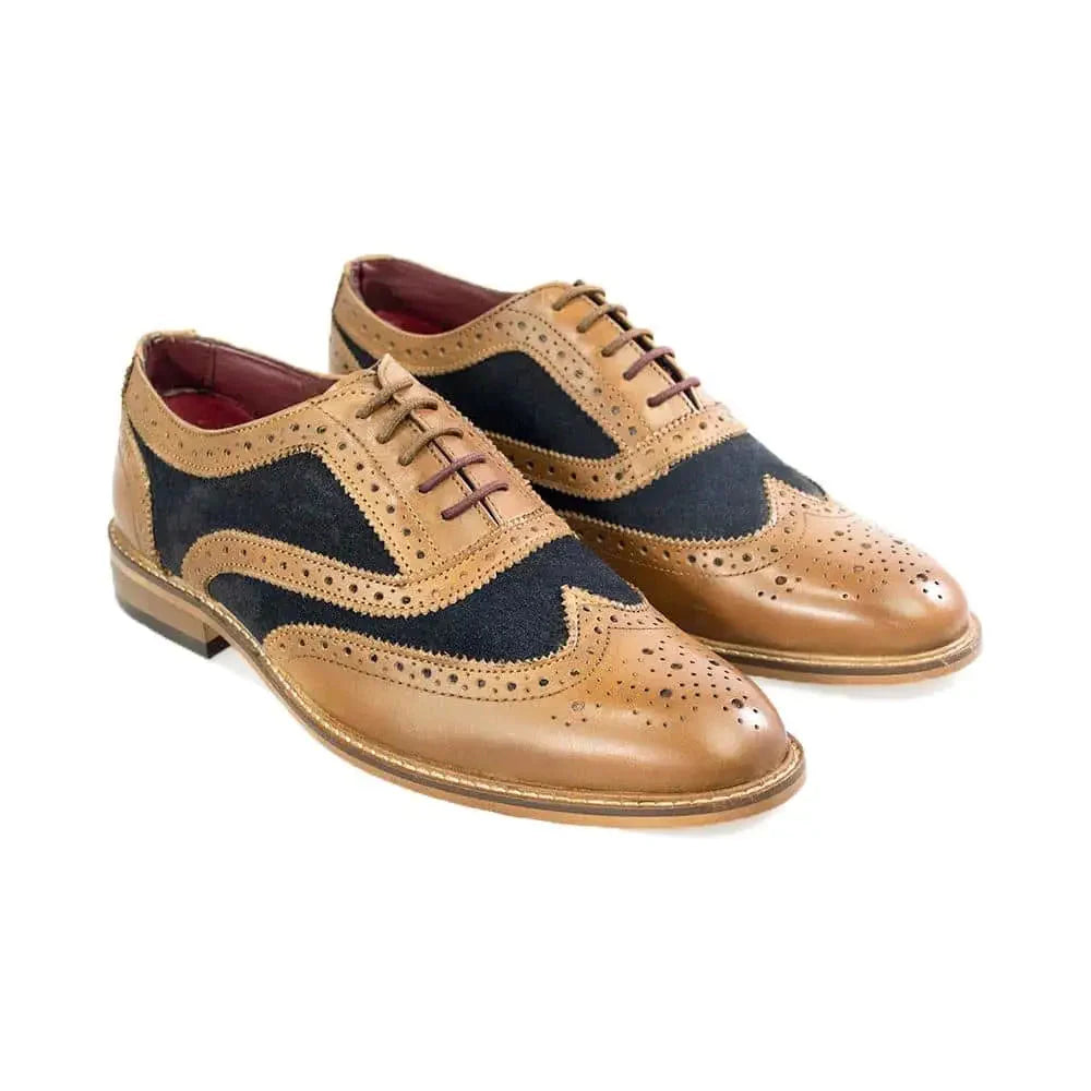 Cavani Shoes | Ellington Navy Tan