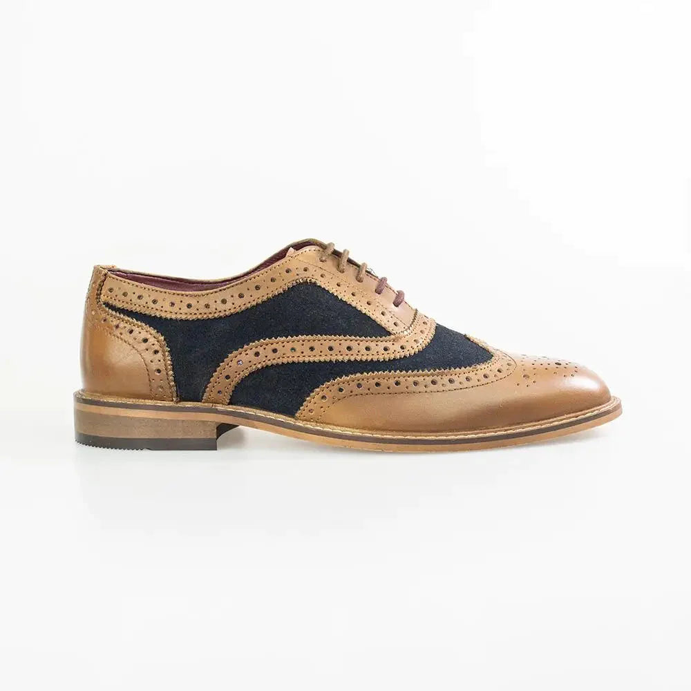 Cavani Shoes | Ellington Navy Tan