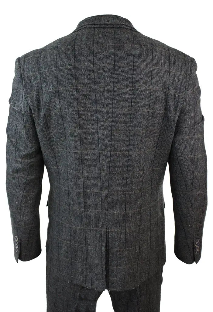 Peaky Blinders Grey Navy Suit, 3-Piece Set, Blazer, Waistcoat, and Trousers