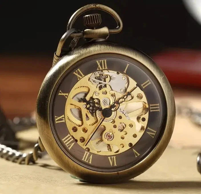 Bone Watch Retro Bronze Pocket Watch Skeleton - Garrison Suits