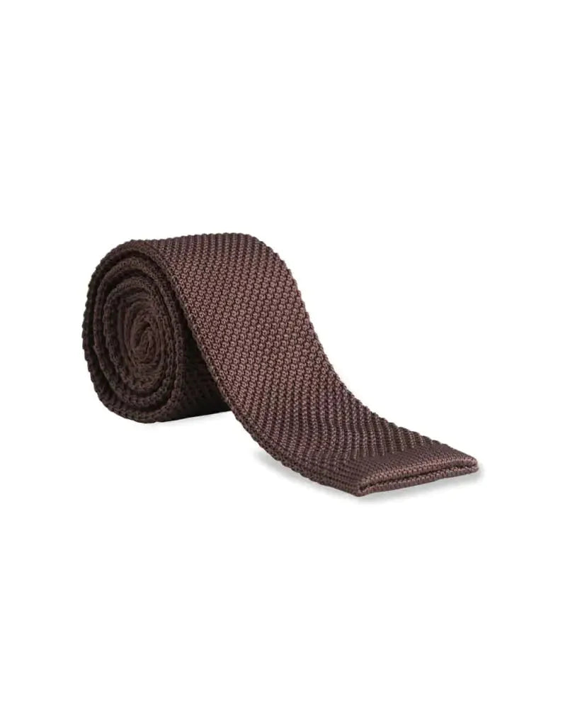 Necktie brown knitted - Garrison Limited dark brown