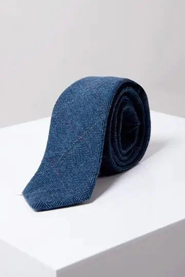 Necktie Dion blue tweed style - necktie