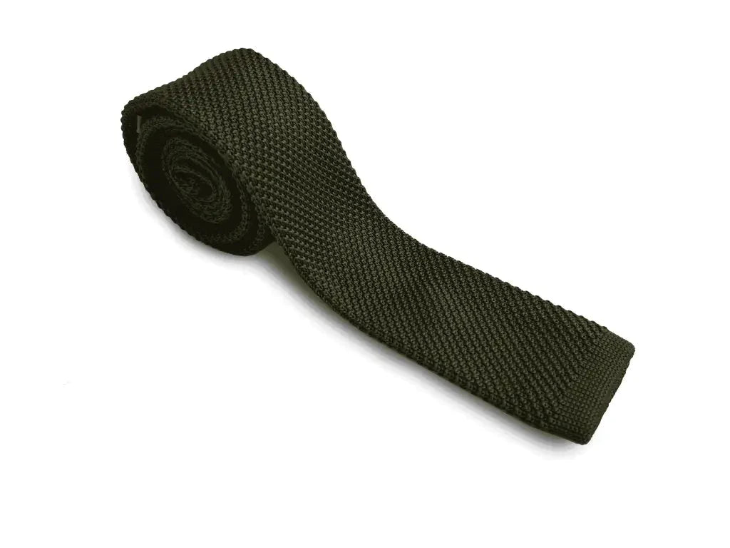 Necktie moss green knitted - Garrison Limited Moss Green