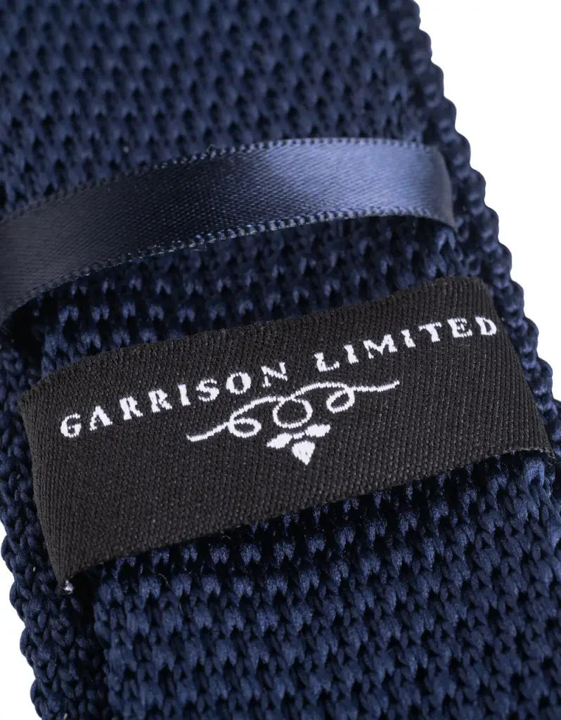 Necktie navy knitted - Garrison Limited navy blue -