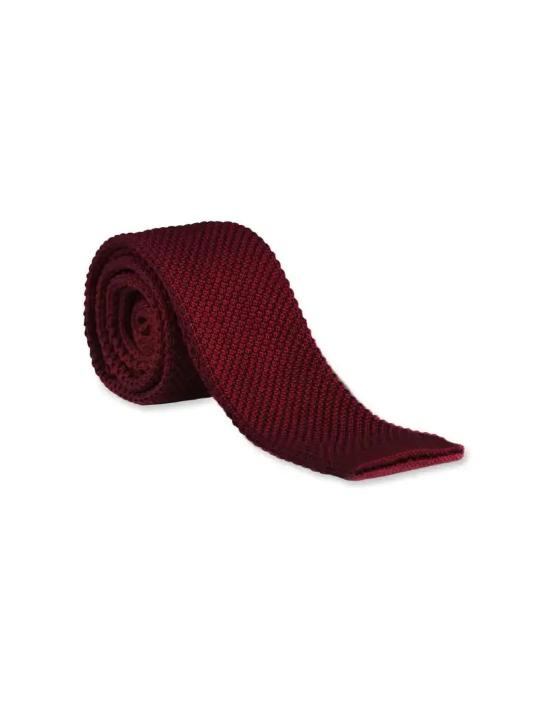 Necktie wine knitted - Garrison Limited wine red - necktie