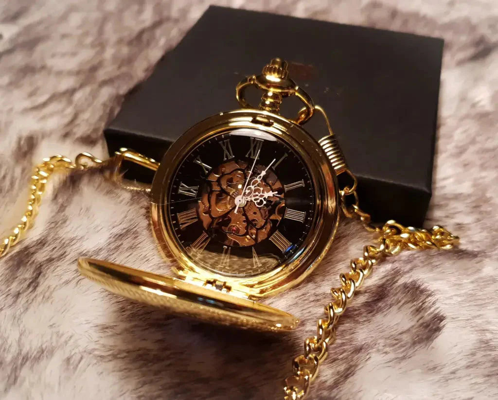 Tommy Shelby Double Cover Skeleton Pocket Watch -