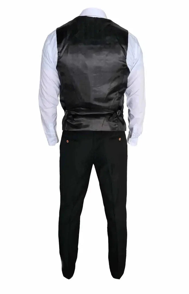 Black Suit - Max Single Breasted - Three-Piece Men's Suit